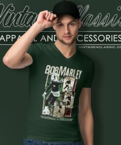 Bob Marley Football Is Freedom V Neck TShirt