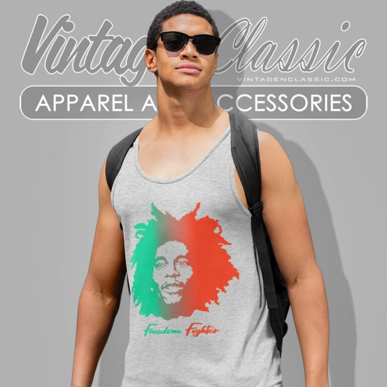 Bob Marley Freedom Fighter Tank Top Racerback Bob Marley Freedom Fighter Tank Top Racerback