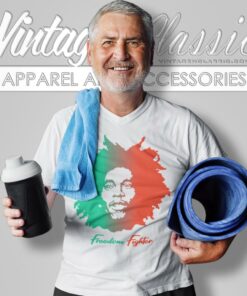 Bob Marley Freedom Fighter V Neck TShirt