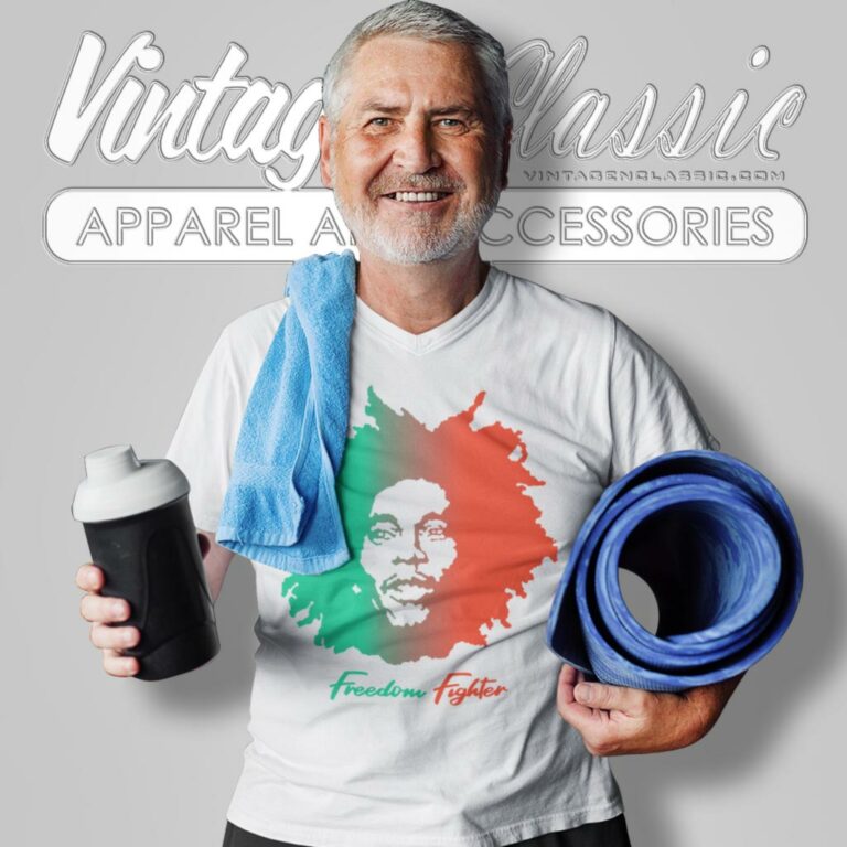 Bob Marley Freedom Fighter V Neck TShirt Bob Marley Freedom Fighter V Neck TShirt