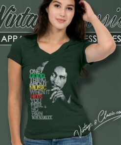 Bob Marley Good Music Hits V Neck TShirt