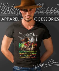 Bob Marley In Loving Memory V Neck TShirt