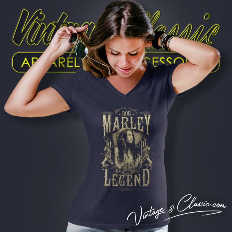 Bob Marley Legend Rebel V Neck TShirt Bob Marley Legend Rebel V Neck TShirt
