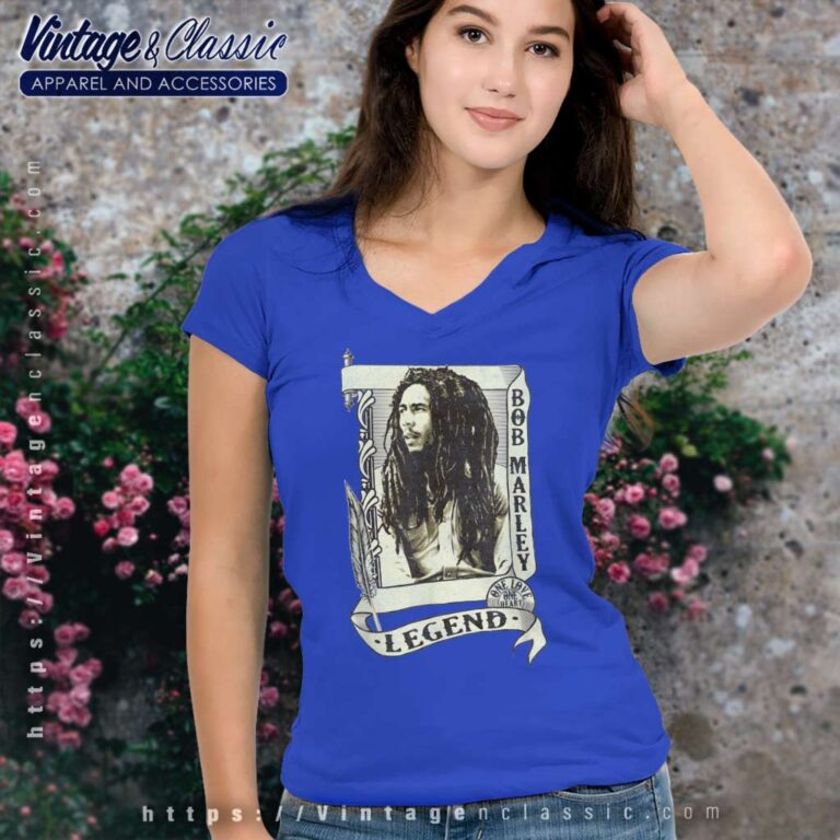 Bob Marley Legend Scroll V Neck TShirt Bob Marley Legend Scroll V Neck TShirt