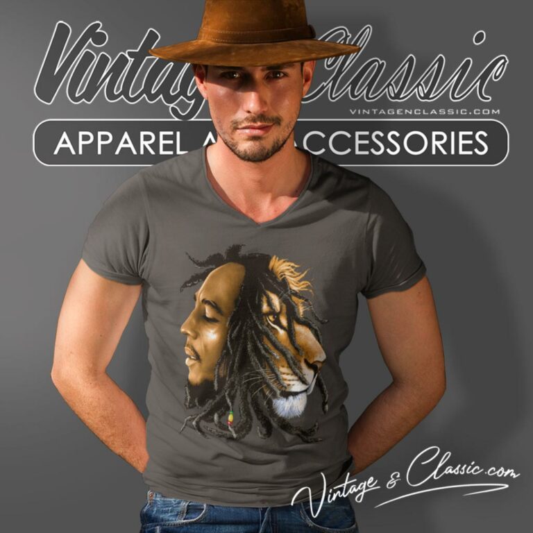 Bob Marley Lion Profile V Neck TShirt Bob Marley Lion Profile V Neck TShirt