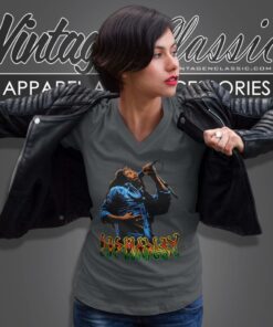 Bob Marley Liquid Blue Dgores V Neck TShirt