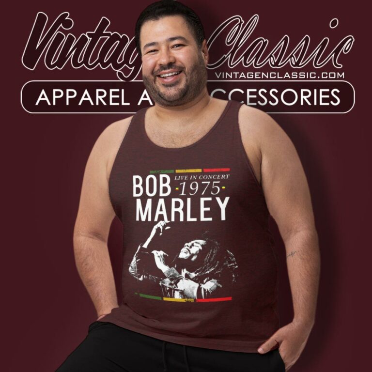 Bob Marley Live In Concert 1975 Tank Top Racerback Bob Marley Live In Concert 1975 Tank Top Racerback