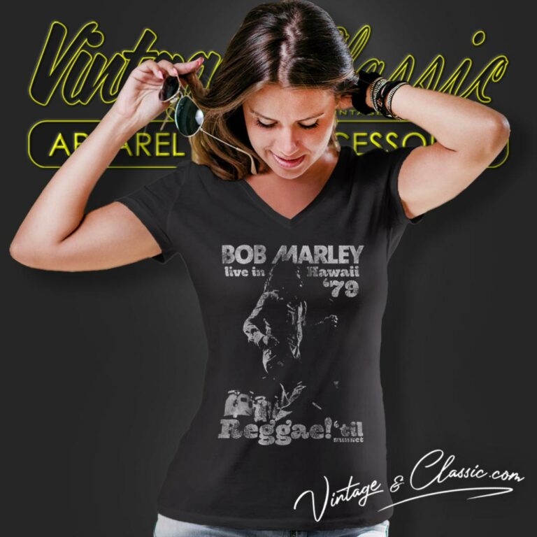 Bob Marley Live In Hawaii V Neck TShirt Bob Marley Live In Hawaii V Neck TShirt