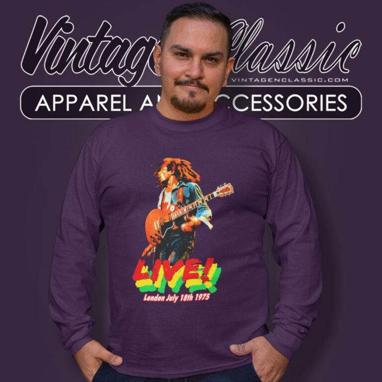 Bob Marley Live London 1975 Long Sleeve Tee Bob Marley Live London 1975 Long Sleeve Tee