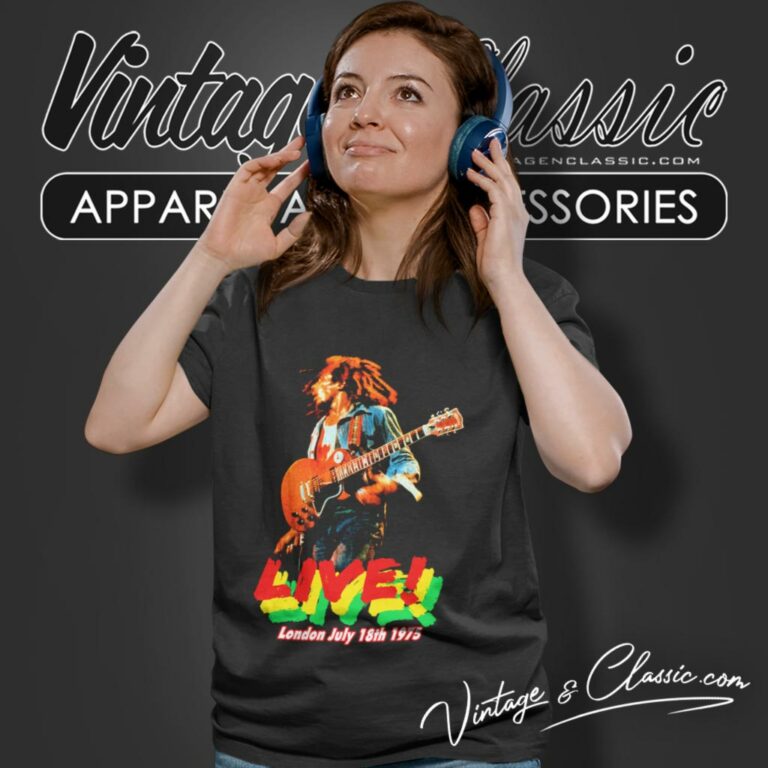 Bob Marley Live London 1975 Women T Shirt Bob Marley Live London 1975 Women T Shirt