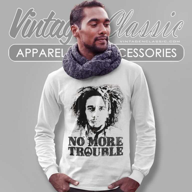 Bob Marley No More Trouble Long Sleeve Tee Bob Marley No More Trouble Long Sleeve Tee
