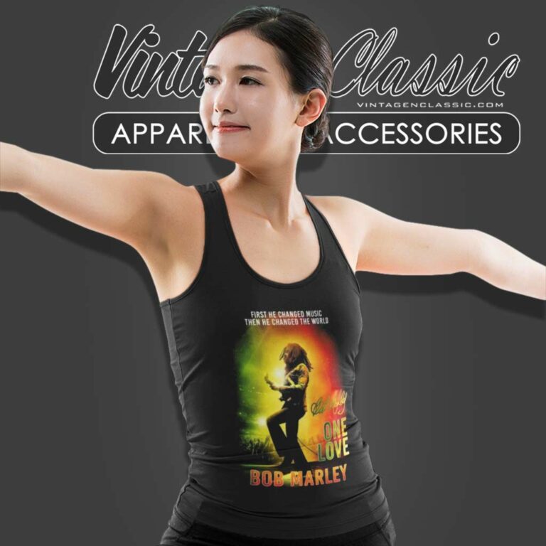 Bob Marley One Love First He Changed Music Tank Top Racerback Bob Marley One Love First He Changed Music Tank Top Racerback