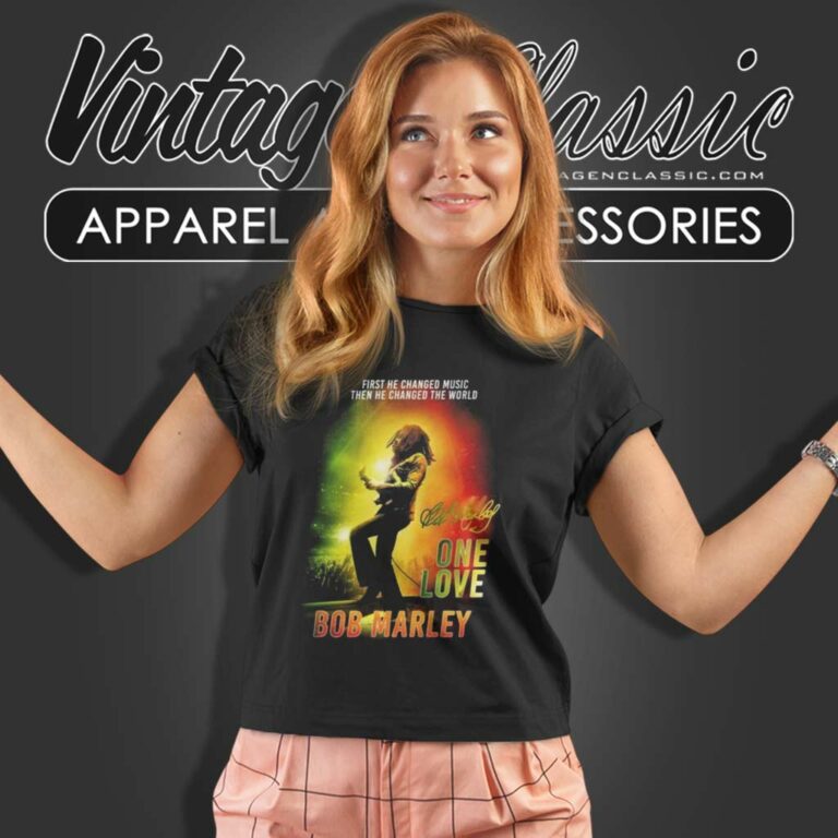 Bob Marley One Love First He Changed Music Women TShirt Bob Marley One Love First He Changed Music Women TShirt