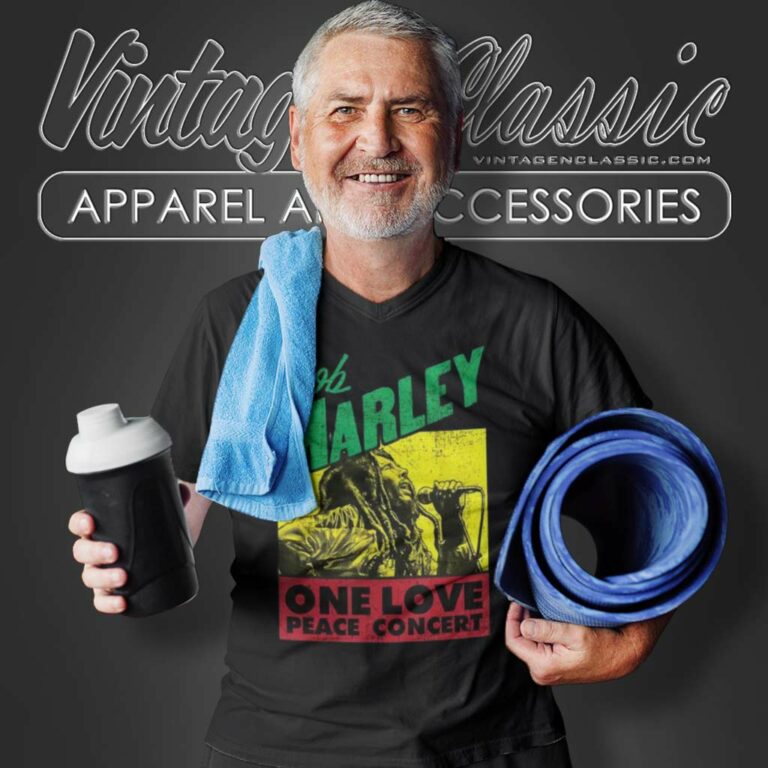 Bob Marley One Love Peace Concert V Neck TShirt Bob Marley One Love Peace Concert V Neck TShirt