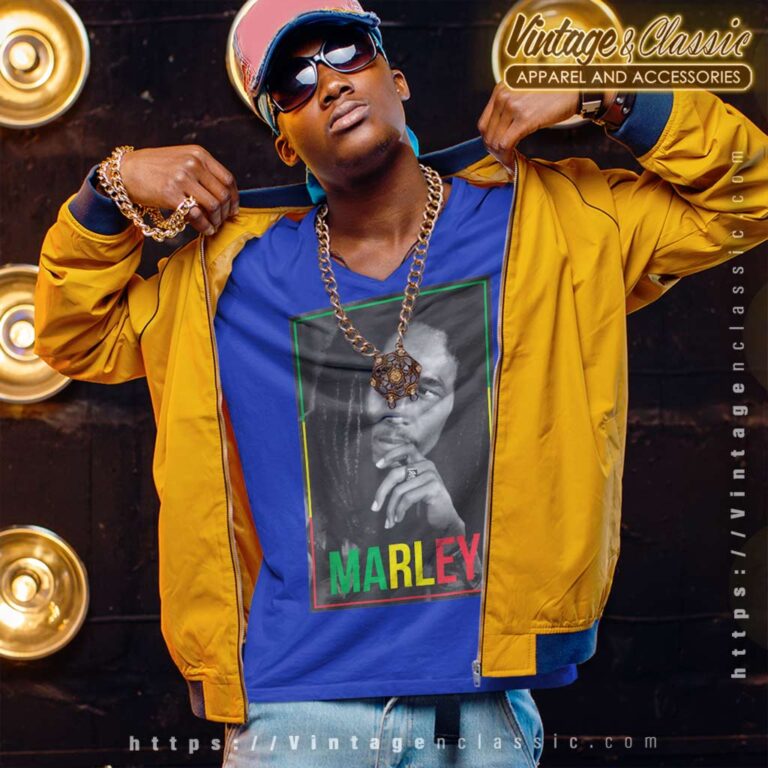 Bob Marley Photo V Neck TShirt Bob Marley Photo V Neck TShirt