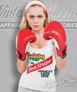 Bob Marley Reggae On Red Stripe Jamaicas Lager Beer Tank Top Racerback