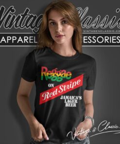 Bob Marley Reggae On Red Stripe Jamaicas Lager Beer Women T Shirt