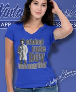 Bob Marley Rude Boy V Neck TShirt