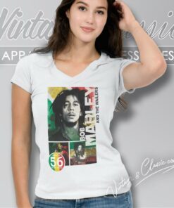 Bob Marley Shirt Hope Road Rasta Slim V Neck TShirt