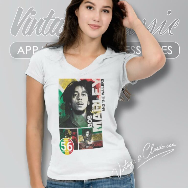 Bob Marley Shirt Hope Road Rasta Slim V Neck TShirt Bob Marley Shirt Hope Road Rasta Slim V Neck TShirt
