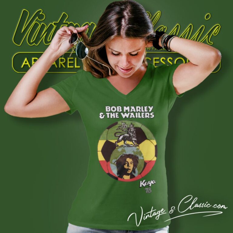 Bob Marley Shirt Kaya 78 World Futbol V Neck TShirt Bob Marley Shirt Kaya 78 World Futbol V Neck TShirt