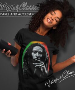 Bob Marley Smoking Women T Shirt