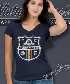 Bob Marley Soccer Crest V Neck TShirt