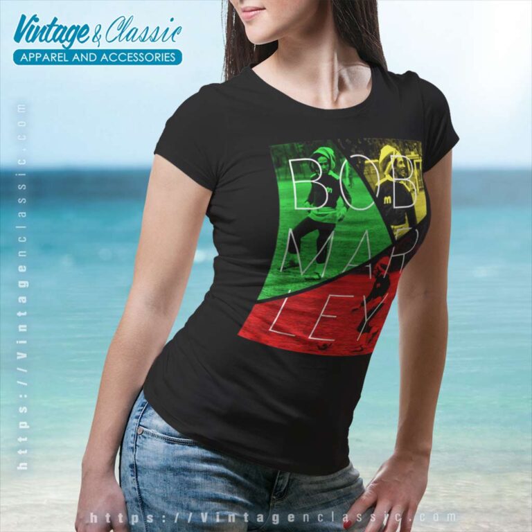 Bob Marley Soccer Split Women TShirt Bob Marley Soccer Split Women TShirt