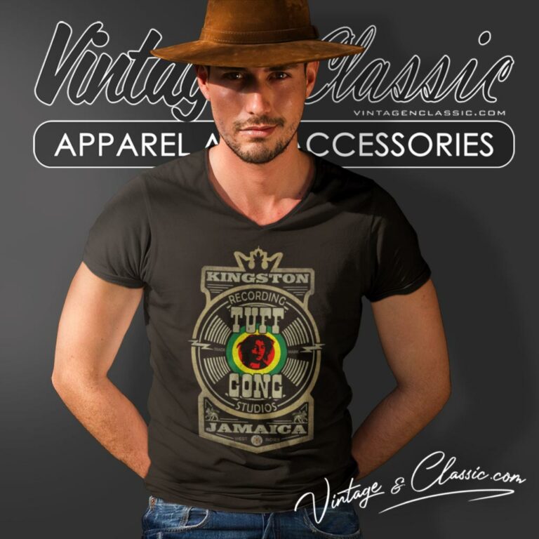 Bob Marley Tuff Gong Label V Neck TShirt Bob Marley Tuff Gong Label V Neck TShirt