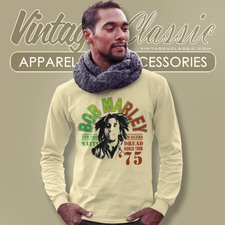 Bob Marley World Tour 1975 Long Sleeve Tee Bob Marley World Tour 1975 Long Sleeve Tee