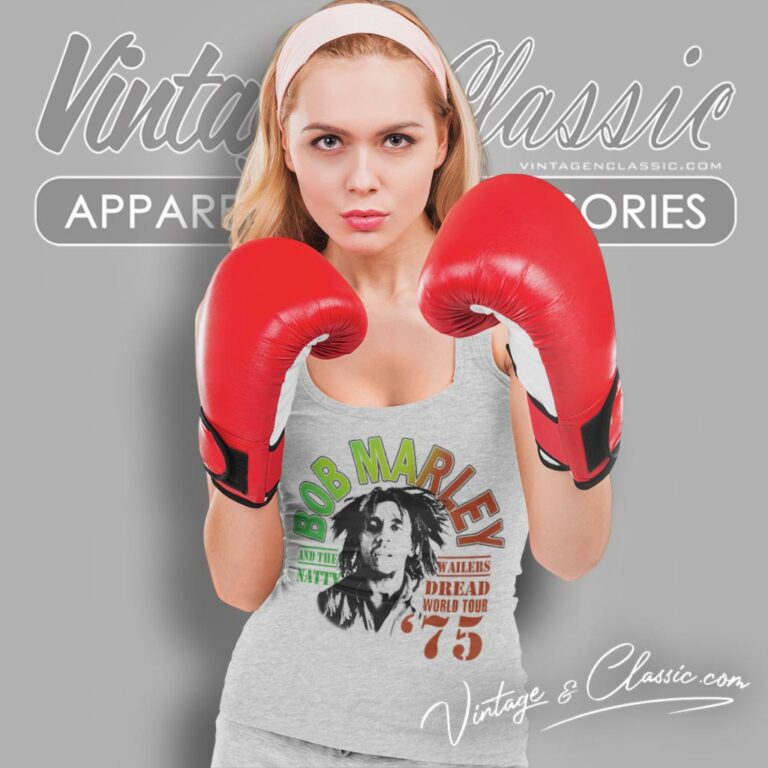 Bob Marley World Tour 1975 Tank Top Racerback Bob Marley World Tour 1975 Tank Top Racerback