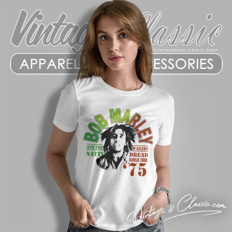 Bob Marley World Tour 1975 Women T Shirt Bob Marley World Tour 1975 Women T Shirt