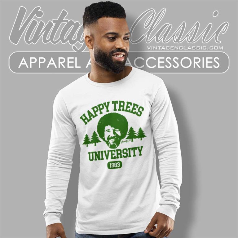 Bob Ross Happy Trees University Long Sleeve Tee Bob Ross Happy Trees University Long Sleeve Tee