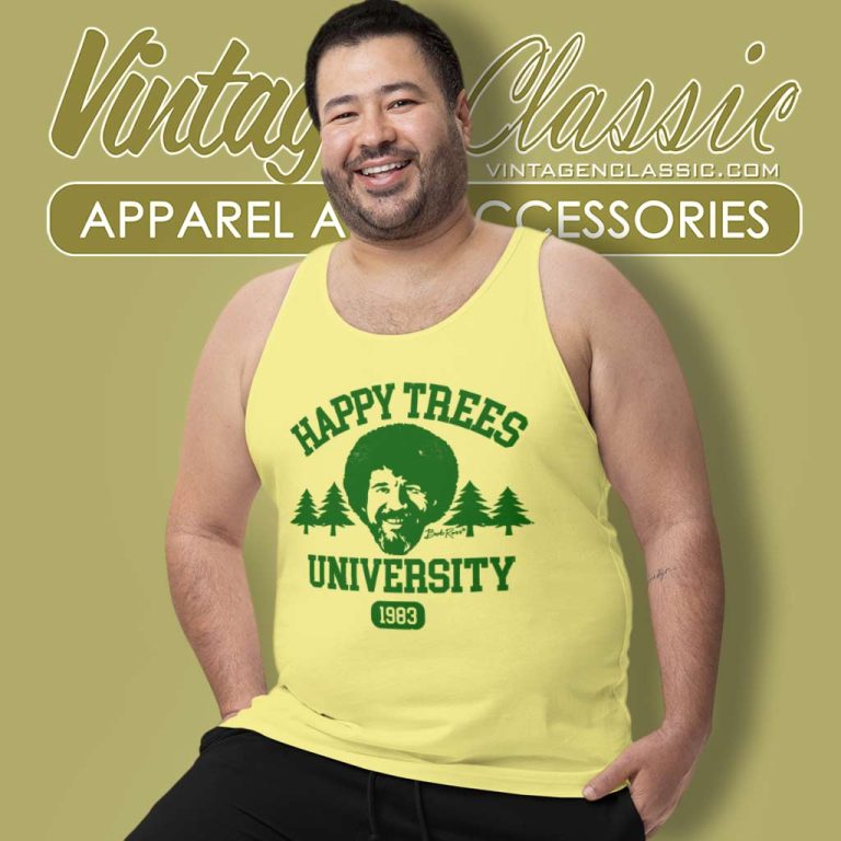 Bob Ross Happy Trees University Tank Top Racerback Bob Ross Happy Trees University Tank Top Racerback