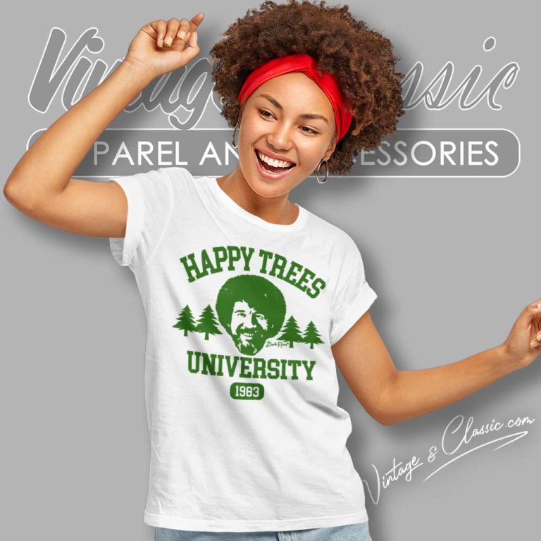 Bob Ross Happy Trees University Women TShirt Bob Ross Happy Trees University Women TShirt