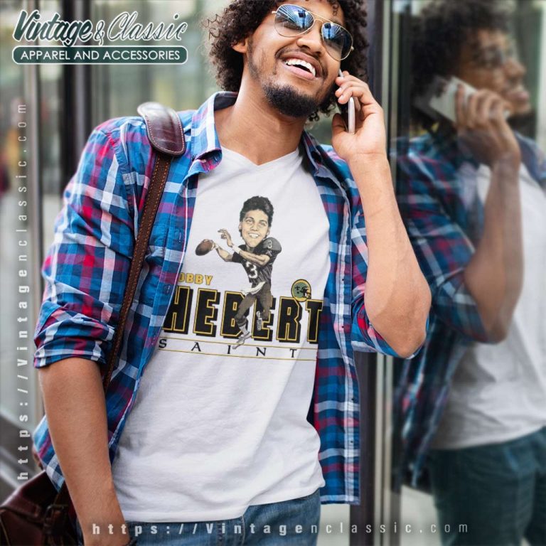 Bobby Hebert New Orleans Saints Cartoon Caricature V Neck TShirt Bobby Hebert New Orleans Saints Cartoon Caricature V Neck TShirt