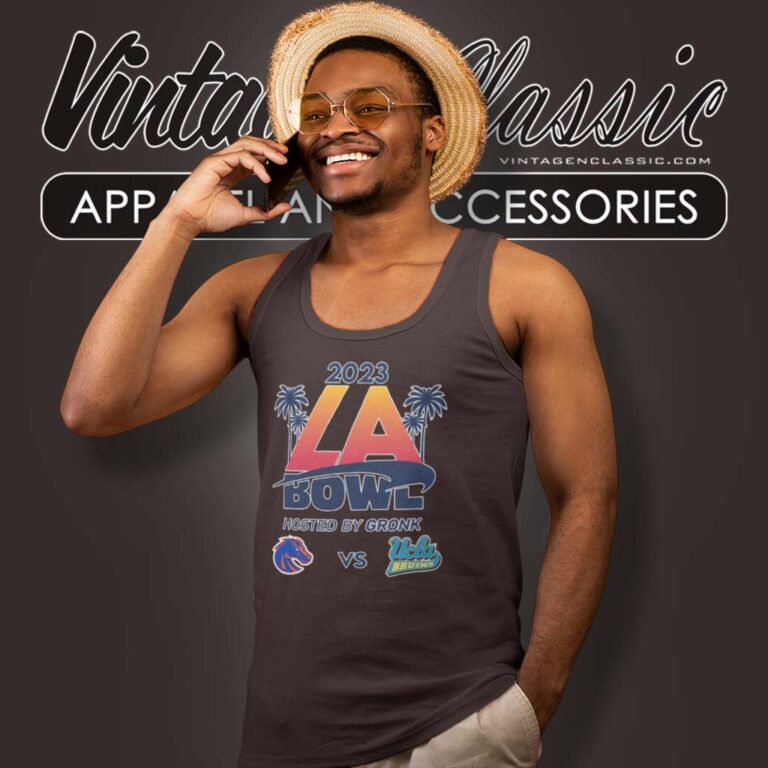 Boise State Vs Ucla Bruins La Bowl Hosted By Gronk 2023 Tank Top Racerback Boise State Vs Ucla Bruins La Bowl Hosted By Gronk 2023 Tank Top Racerback