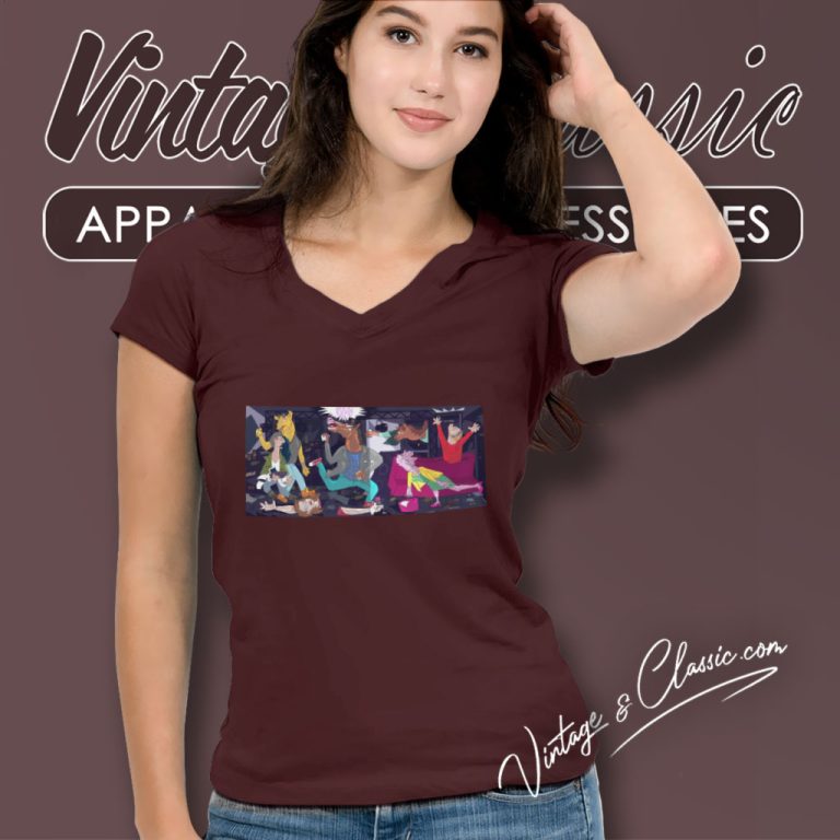 Bojack Horseman Party V Neck TShirt Bojack Horseman Party V Neck TShirt