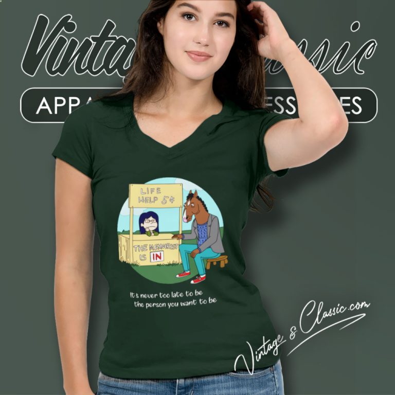 Bojack Horseman Shirt Its Never Too Late V Neck TShirt Bojack Horseman Shirt Its Never Too Late V Neck TShirt