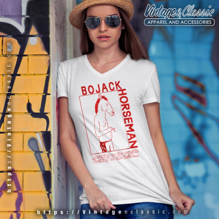 Bojack Horseman Shirt Nothing On V Neck TShirt Bojack Horseman Shirt Nothing On V Neck TShirt