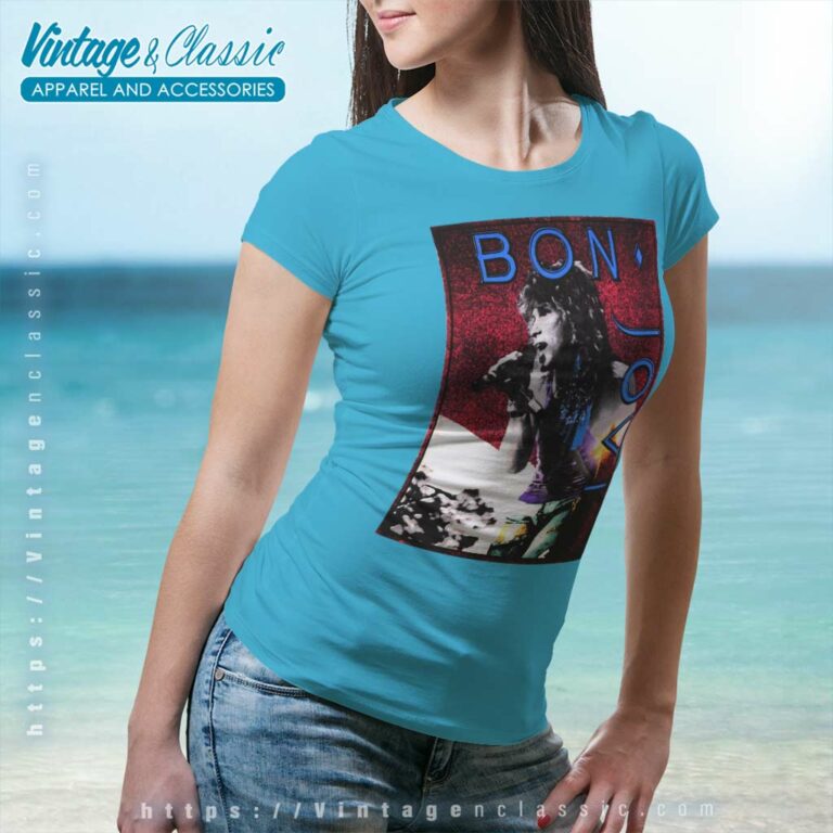 Bon Jovi 1985 Concert Women TShirt Bon Jovi 1985 Concert Women TShirt