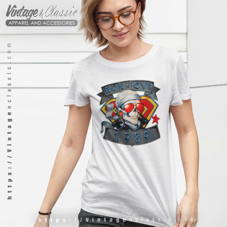 Bon Jovi 1989 Rare Concert Women TShirt Bon Jovi 1989 Rare Concert Women TShirt