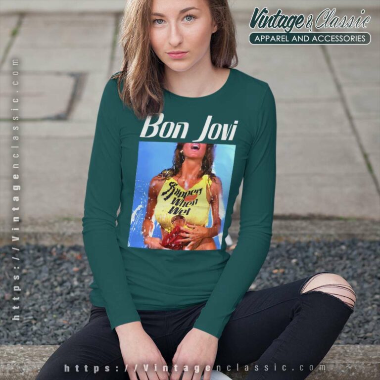 Bon Jovi Bon Slippery Long Sleeve Tee Bon Jovi Bon Slippery Long Sleeve Tee