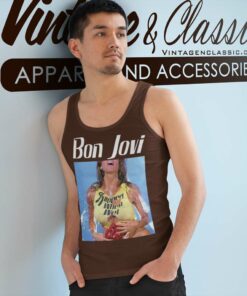 Bon Jovi Bon Slippery Shirt 5 Bon Jovi Bon Slippery Tank Top Racerback