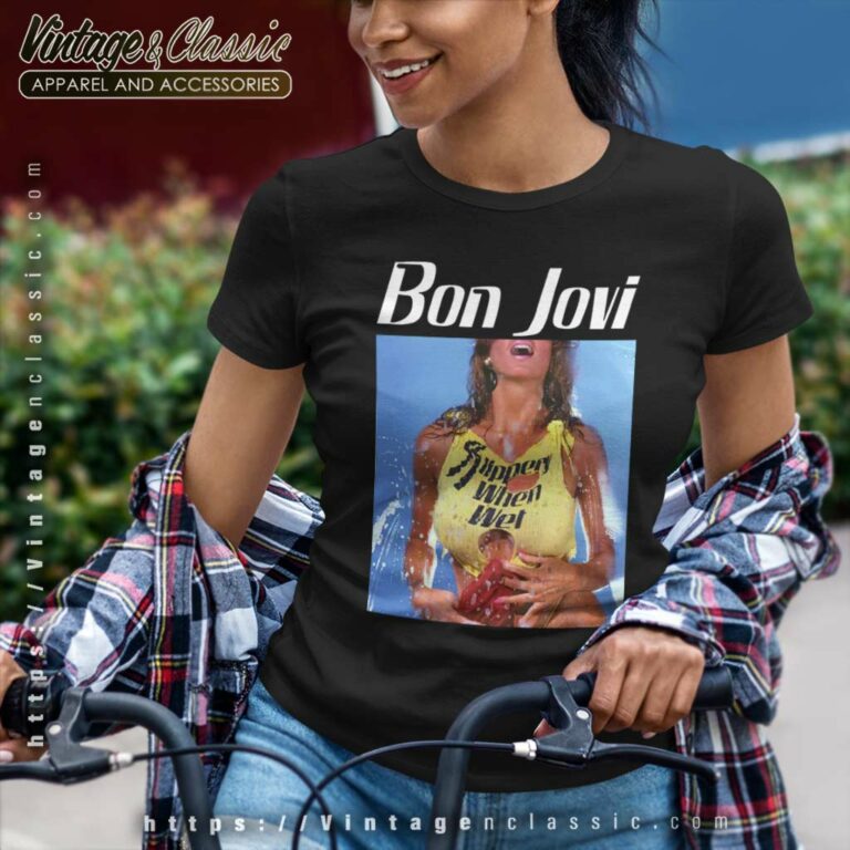Bon Jovi Bon Slippery Women TShirt Bon Jovi Bon Slippery Women TShirt