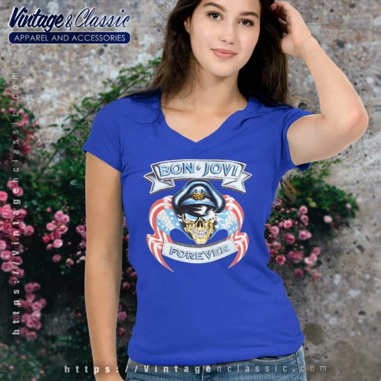 Bon Jovi Forever The Brotherhood V Neck TShirt Bon Jovi Forever The Brotherhood V Neck TShirt