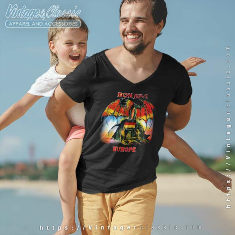 Bon Jovi Germany Europe Tour V Neck TShirt Bon Jovi Germany Europe Tour V Neck TShirt