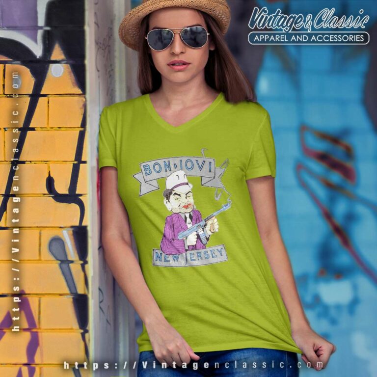 Bon Jovi New Jersey V Neck TShirt Bon Jovi New Jersey V Neck TShirt