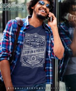 Bon Jovi Shirt Livin On A Prayer V Neck TShirt