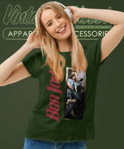 Bon Jovi Shirt Slippery When Wet World Tour Women TShirt